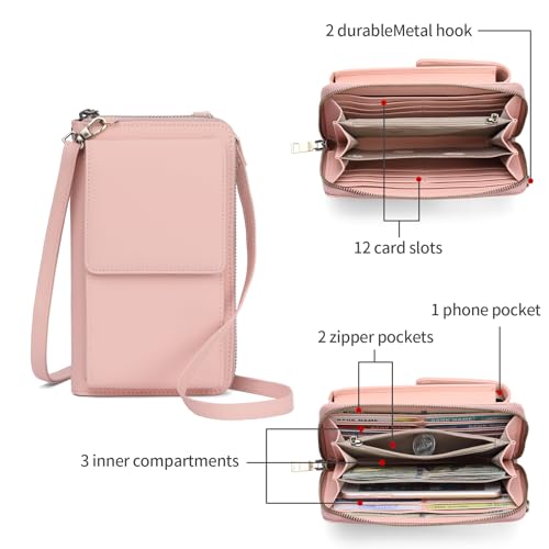 Image of SENDEFN Small Crossbody Cell Phone Purse for Women Leather Cellphone Bags Wallet Purses with Multi Card Slots