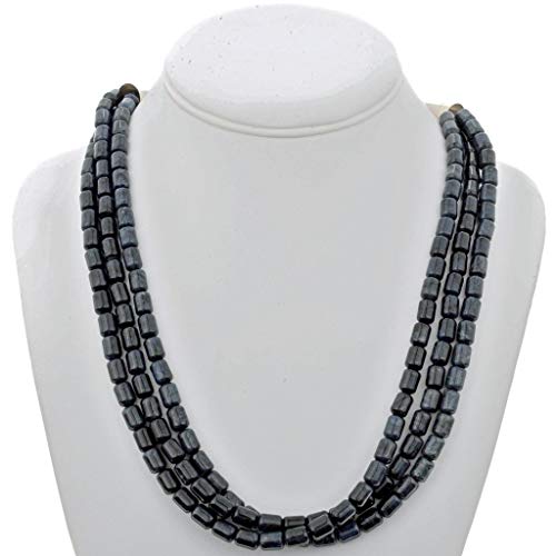 Navajo Blue Gemstone Necklace Three Strand Dumortierite Beads 0221