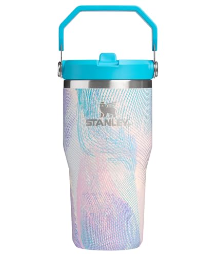 Image of STANLEY IceFlow 2.0 Flip Straw Tumbler with Handle 20 oz | Twist On Lid and Flip Up Straw | Leakproof Water Bottle | Insulated Stainless Steel | BPA-Free | Sea Glass Plume