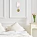Linea di Liara Forma Gold Wall Sconce, White Fabric Shade, Antique Brass, UL Listed, Modern Wall Lighting, Bathroom Hallway Bedroom Wall Sconce, Up Light, Wallchiere Wall Lamp, 17x8x5 inches