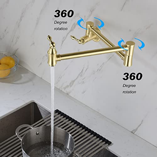 Grifos de cocina para llenar ollas extensibles de pared con doble junta comercial 7