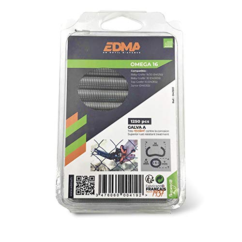 Agrafes galvanisées Omega 16 EDMA 1250 pièces - 419