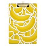 Gelbe Bananen-Acryl-Klemmbretter mit niedrigem Profil, Metallclip, wasserdicht, Lehrer-Klemmbrett, Standard-A4, Briefgröße, 31,8 x 22,9 cm, für Krankenschwestern, Krankenschwestern, Polizeibüro, Büro