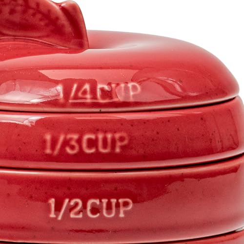 Vaso medidor cerámico en forma de rebanada de manzana miniatura 4