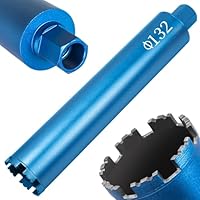 Diamantbohrkrone Kernbohrkrone Ø 132 mm,Nutzlänge 400 mm,Nass Kernbohre mit 1 ¼ Zoll Aufnahme,Turbo Kernbohrer für Mauerwerk Granit Naturstein Beton Trockenbau