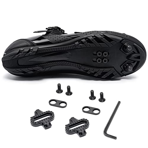 Fenlern MTB Schuhe Herren Leicht Atmungsaktiv Radschuhe 2 Schrauben Mountainbike Schuhe Harte Sohle Fahrradschuhe Abriebfest mit Schnalle - Image 5