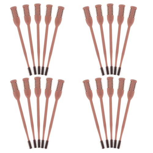 DIYEAH Recortador Manual de Vello Nasal Doble Cabeza de Acero Inoxidable, 24 Unidades Color Caqui, Cortapelos para Nariz Hombres y Mujeres, Herramienta Silenciosa y Portátil para Cuidado