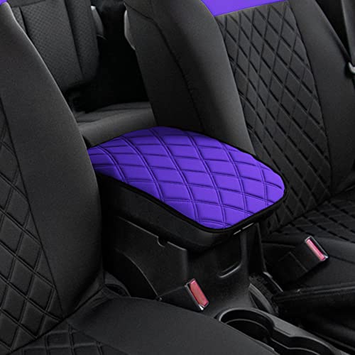 Image of FH Group Neosupreme Purple Diamond Pattern Center Console Pad - Water-Resistant Armrest Cover Protector for Cars, SUVs & Trucks
