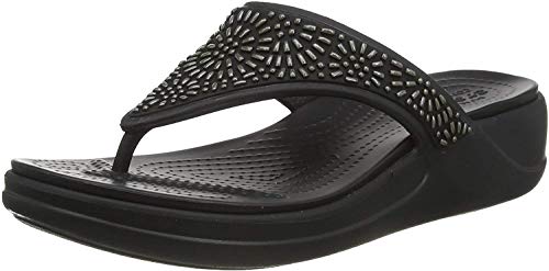 CROC Monterey Diamante Wedge Flip Black 11