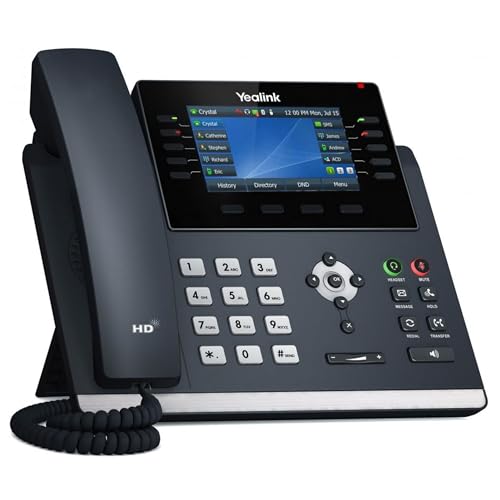 Image of Yealink T46U IP Phone, 16 VoIP Accounts. 4.3-Inch Color Display. Dual USB 2.0, Dual-Port Gigabit Ethernet, 802.3af PoE, Power Adapter Not Included (SIP-T46U) | 16 VoIP Accounts. 4.3-Inch Color Display. Dual USB 2.0, Dual-Port Gigabit Ethernet, 802.3af PoE, Power Adapter Not Included