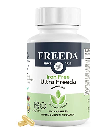 Freeda Multivitamin - Iron Free Ultra Kosher Multi Vitamins Supplements For Women Health - Men’s Vitamins For Men Health - Multivitamins For Men & Women Adult Vitamins Multivitamin (120) #TOP17
