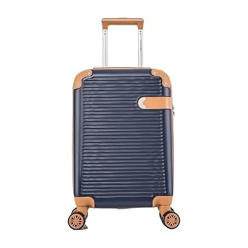 Mala de Viagem de Bordo Nice 10kg Rígida ABS Padrão ANAC com 4 Rodas duplas 360º e Trava de segredo numérico, divisória interna com zíper e elástico de fixação, Azul Marinho, Santino - ABEV407P02