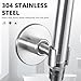 BokWin Stainless Steel Shower Head Holder, 360° Adjustable Handheld Bathroom Shower Head Bracket, Metal Shower Spray Holder Wall Mount, Brushed SUS 304 Steel Holder (Screw Installation)