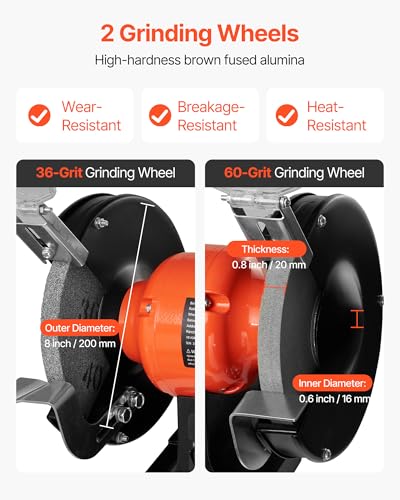 VEVOR 8-Inch Variable Speed Bench Grinder