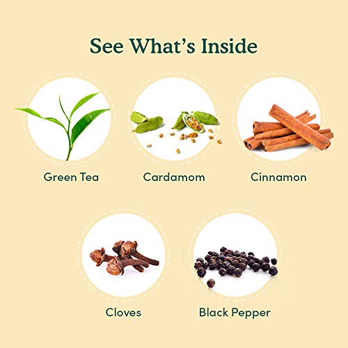 Image of Green Tea Masala Chai Tea Loose Leaf - (50 Cups), 3.53oz - Perfect Blend of Natural Green Tea Leaves, Cinnamon, Cardamom, Cloves & Black Pepper - Traditional Green Spiced Chai Tea Recipe