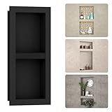 Bathfinesse XPS Shower Niche Insert Tile Ready 16' x 32', Niche for Shower Wall, Black Niche Wall Shelf, Shower Boxes with Removable Shelf