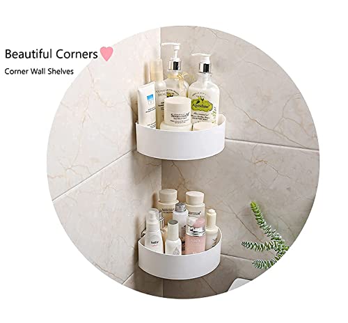 Image of Wall Shelves Kitchen Bathroom Shelf Self- OrganiseAdhesive Sticker Hook Multipurpose Wall HolderAccessories for Efficient Space Utilisation (2 Corner)