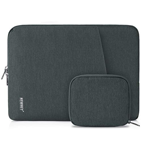 NEWHEY Housse pour MacBook Air 14 Housse Ordinateur 13-14 Pouces Imperméable Pochette Ordinateur Antichoc Sacoche PC Portable avec Petite Pochette Gris Foncé