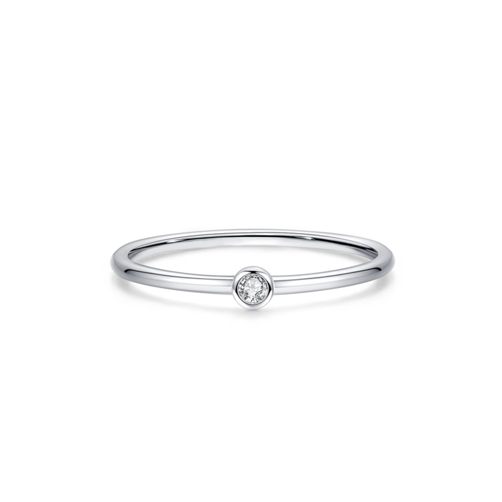 KnSam Anillo de boda auténtico, oro blanco 9 K/14 K/18 K, anillo de compromiso, clásico, fino con diamante, para parejas, Au 375/585/750, oro blanco, talla 47-65