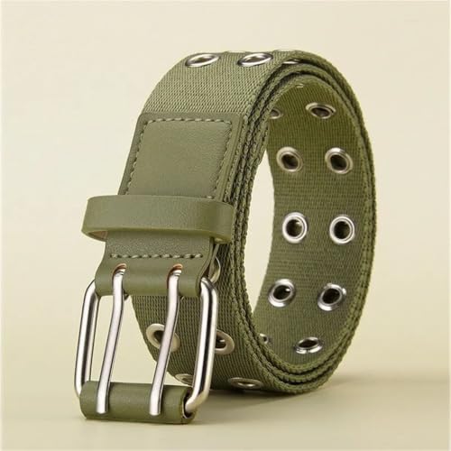 Men's Canvas Belt Double Row Buckle Casual WOMEN's Outdoor Sports Belt With Cargo Pants Cowgirl4