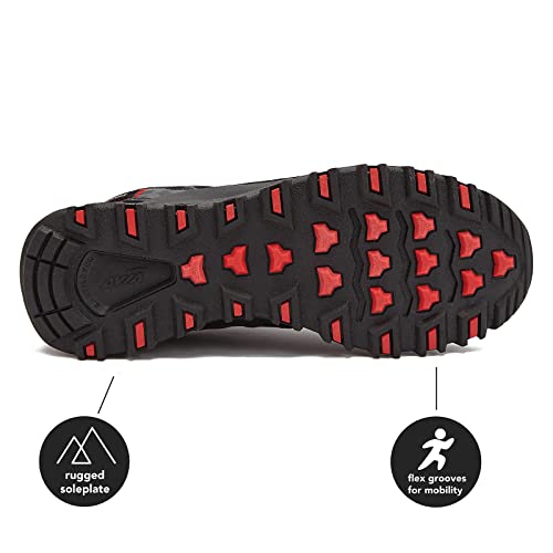 Avia Ultra Men’s Trail Running Shoes, Lightweight Breathable Mesh Sneakers for Men - Black/Red, 10.5