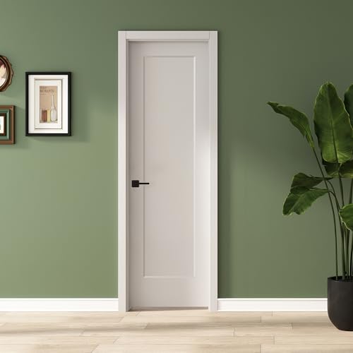 Image of BARNSMITH 24x80 in 1-Panel White Primed Molded Door Slab, Shaker Style Paintable Hollow Core Interior Door Panel, for Pocket, Swing, Sliding Door, Durable and Lightweight, No Assembly Required