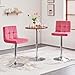 Yaheetech Pink Bar Stools Set of 2, Adjustable Velvet Barstools, Modern Counter Height Swivel Stool with Bigger Base for Kitchen Island, Pink