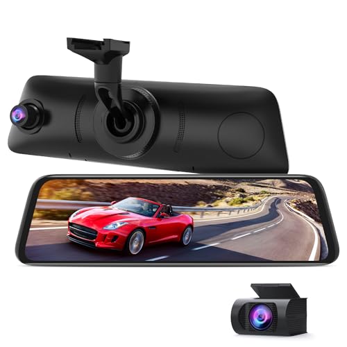 AUTO-VOX V5PRO 1080P 9.35” OEM Rear View Mirror Camera, Full Laminated Ultrathin Touch Screen Mirror Dash Cam Front and Rear with No Glare, Super Night Vision Car Backup Camera Mirror