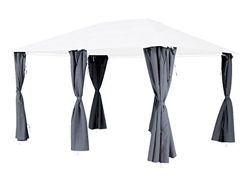 Jeu de 6 rideaux gris ardoise pour la tonnelle Santorini 3 x 4m