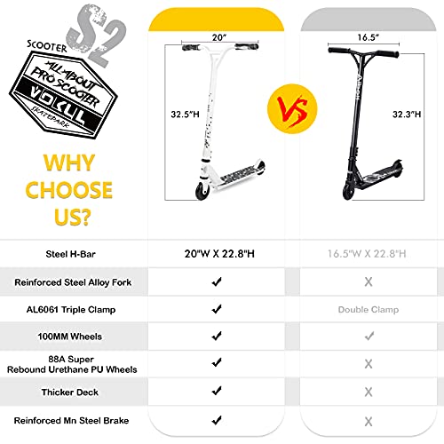 Vokul Pro Trick Scooter For Kids 6 Years Up & Teens - Stylish Entry Level Stunt Freestyle Scooter With Stable Performance For Boys,Girls(New/Black) #TOP7