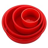 Bekith 4 Pack Round Silicone Cake Pans - 4 Inch 6.5 Inch 8.5 Inch 9.5 Inch Silicone Molds for...