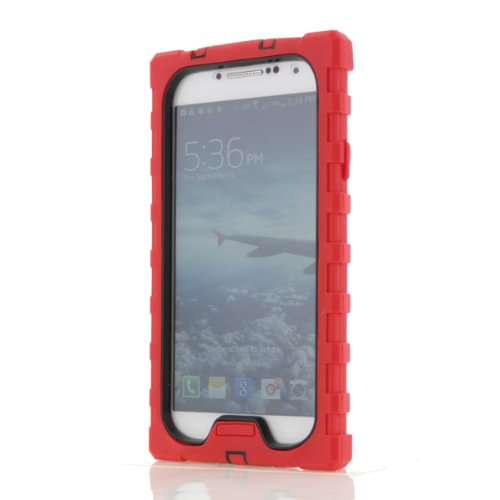 Hard Candy Cases SD-SAMS4-RED-BLK Shock Drop Series Ruggedized Case for Samsung Galaxy S4 - 1 Pack - Retail Packaging - Red/Black