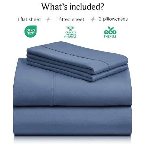 Image of LuxClub 4 PC Queen Sheet Set, Breathable Luxury Bed Sheets, Deep Pockets 18 inch Wrinkle Free Cooling Sheets Machine Washable Hotel Bedding Silky Soft - Oxford Queen