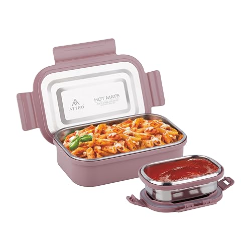Attro Hotmate Stainless Steel Insulated Airtight Leak-Proof Lunch Box Unbreakable...