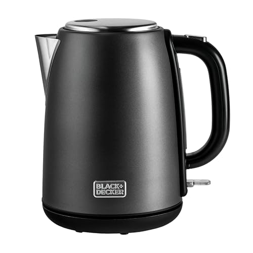 BLACK+DECKER 1.7L Premium Stainless Steel Electric Kettle - 2200W Fast Boil Cordless Design Auto Shut-Off Boil Dry Protection Metallic Finish with Chrome Accents | SSJC175-B5