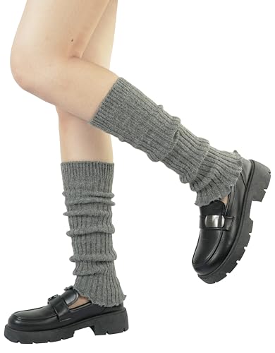 Image of BomKinta Leg Warmers for Women - Soft Fashion Knit Calf Accessories Gifts - Cute 80s Ruffle Leg Sleeves for Party Yoga