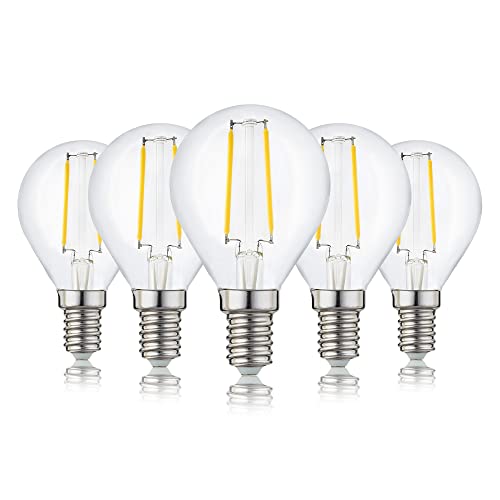 hellum E14 LED Warm White Light Bulbs in Pack of 5, Energy-Saving Bulbs E14 with 2.5 W Replaces Bulb 25 W with E14 Socket