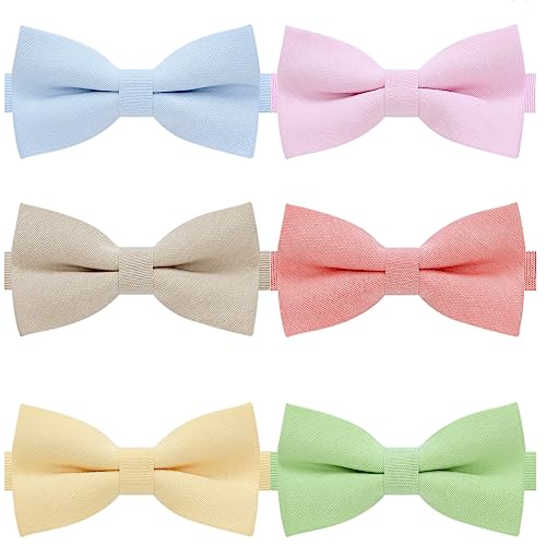 Image of AUSKY 8 PACKS Elegant Adjustable Pre-tied Bow Ties for Men Boys (1&4&5&6&8 Pack for option)