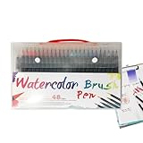 Nadsrpn Rotulador de acuarela | Marcadores de acuarela para arte, suministros de dibujo, marcadores para colorear para diario, adultos, escuela, aula, hogar, arte, manualidades