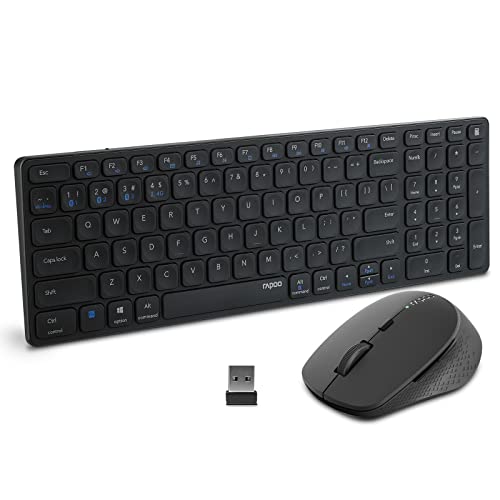 RAPOO 9350m C-Type Rechargeable Bluetooth Wireless Multi-Device (4 Devices) Keyboard Mouse Combo for Windows/Apple/Android Tv, Spill-resistant, Numpad, Pc/Mac/Laptop/Tablet – 3 Years Warranty DarkGrey RAPOO 9350m C-Type Rechargeable Bluetooth Wireless Multi-Device (4 Devices) Keyboard Mouse Combo for Windows/Apple/Android Tv, Spill-resistant, Numpad, Pc/Mac/Laptop/Tablet – 3 Years Warranty DarkGrey
