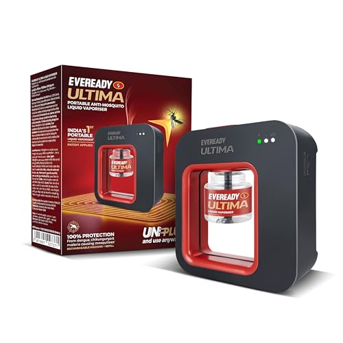 Image of Eveready Ultima Portable Mosquito Repellent Machine + Refill, India's 1st Rechargeable Liquid Vaporiser, 2-Mode Action, Up to 3 hrs Battery Backup, 100% Protection from Dengue, Malaria & Chikungunya