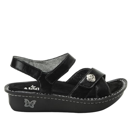 Image of Alegria Women Kelsi Cross Strap Adjustable Leather Sandal