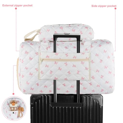 GLOMAXLY Bow Print Duffle Bag Set