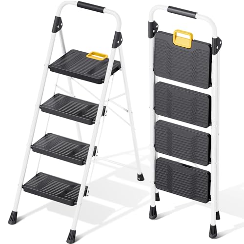 KINGRACK Escalera Plegable 4 Peldaños
