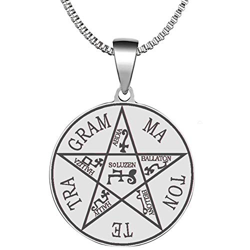 Tetragrammaton Pentagram of Solomon Agic Occult Shield Stainless Steel Pendant Necklace