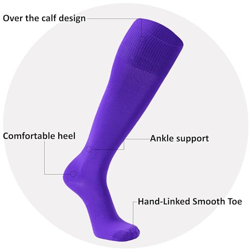 Dsource Unisex Soccer Socks, Knee High Solid Baseball Football Sports Team Socks4