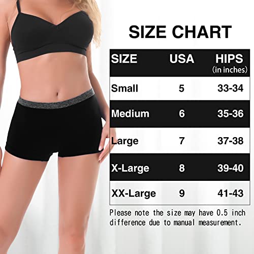 Image of Ruxia Women's Seamless Boyshort Panties Nylon Spandex Underwear Stretch Boxer Briefs Pack of 5