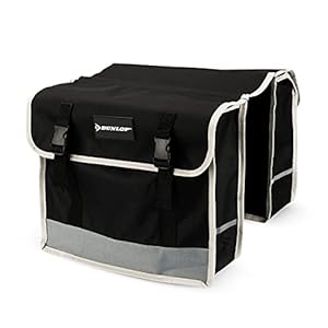 DUNLOP Dubbele Fietstas – 30 x 36 x 12 cm – Waterdicht – Fluorescerend – Zwart