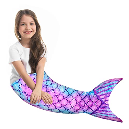 Manta de Sirena, Cola de Sirena, Manta para acurrucarse para niñas, niños y Adultos, Mantas de sofá de Franela, Saco de Dormir para Todas Las Estaciones, Manta para acurrucarse (140 x 60 cm) Cover