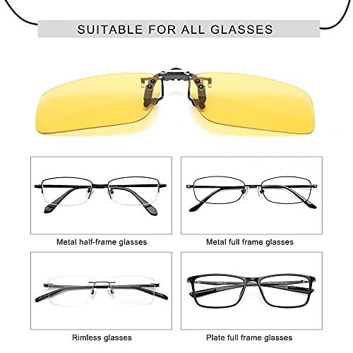 Image of LUFF Polarized /Night Vision Clip on Sunglasses /Myopia Glasses for Driving Black-Yellow